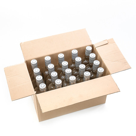 20 бутылок "Фляжка" 0,5 л с пробками гуала в коробке в Рязани
